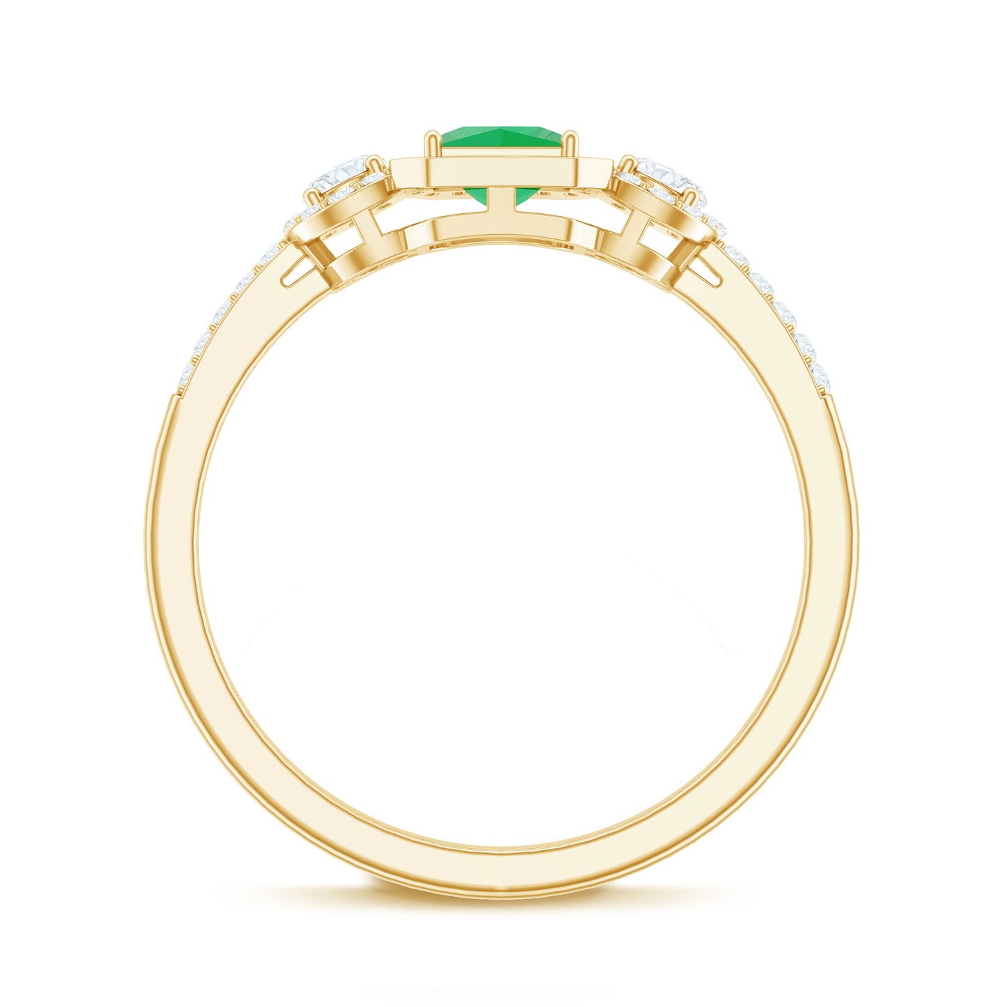 Princess Cut Emerald Classic Vintage Engagement Ring Diamond
