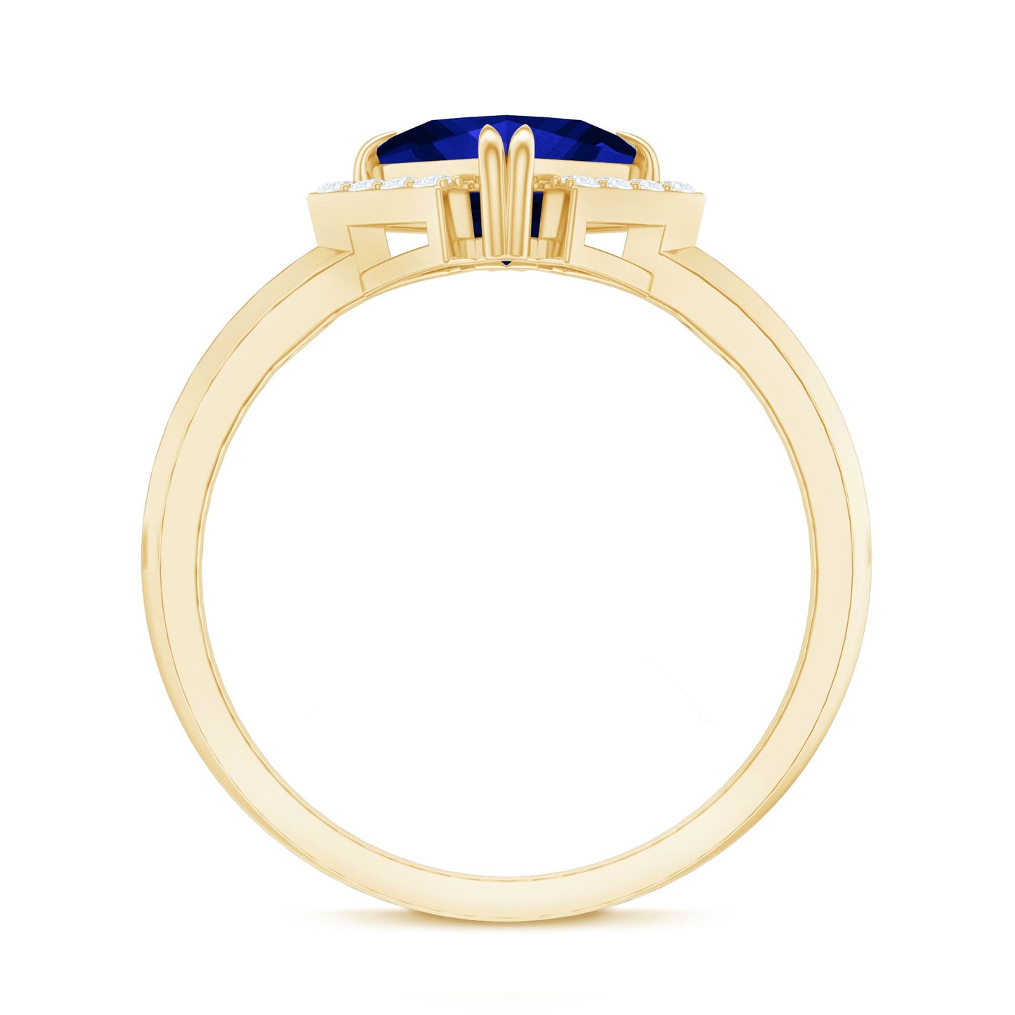 Certified 1.5 Carat Princess Cut Lab Grown Blue Sapphire Diamond Engagement Ring