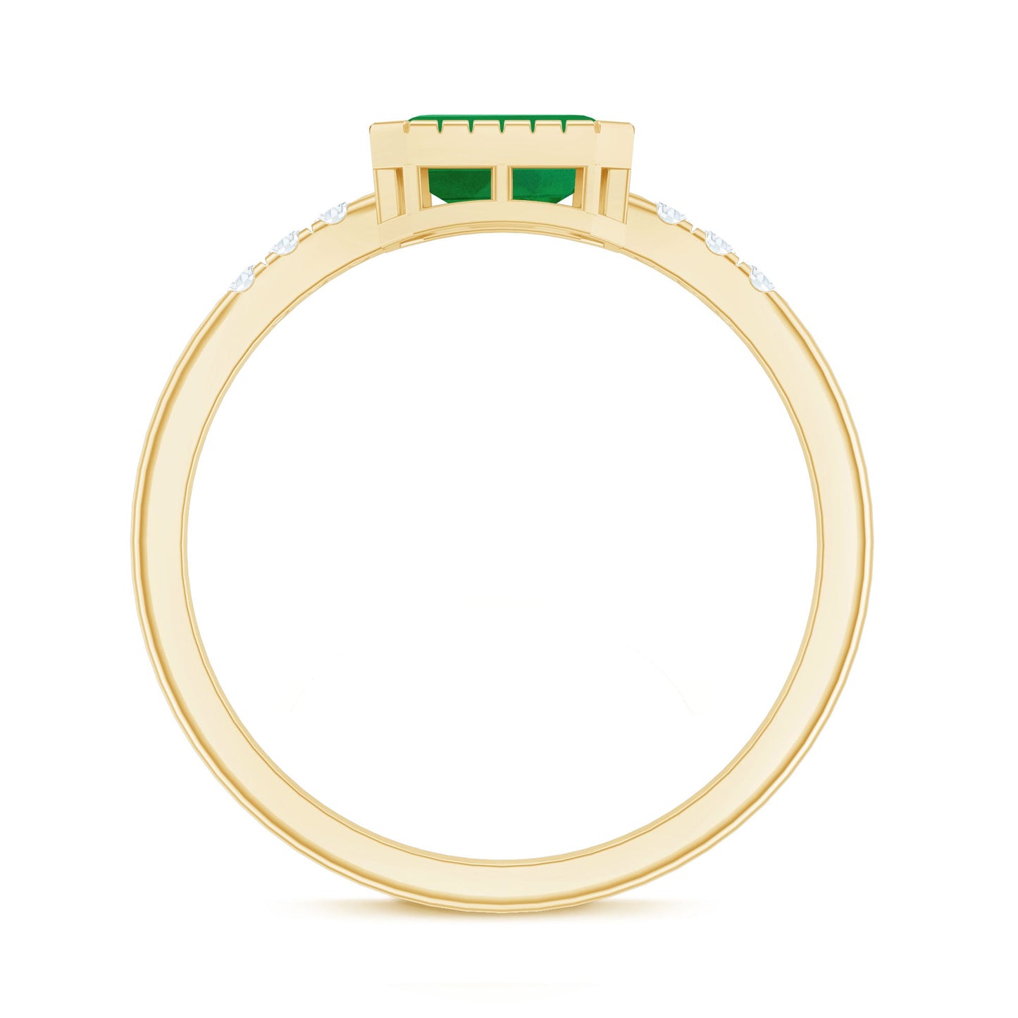 Natural Emerald Diamond Emerald Cut Engagement Ring in East West Style