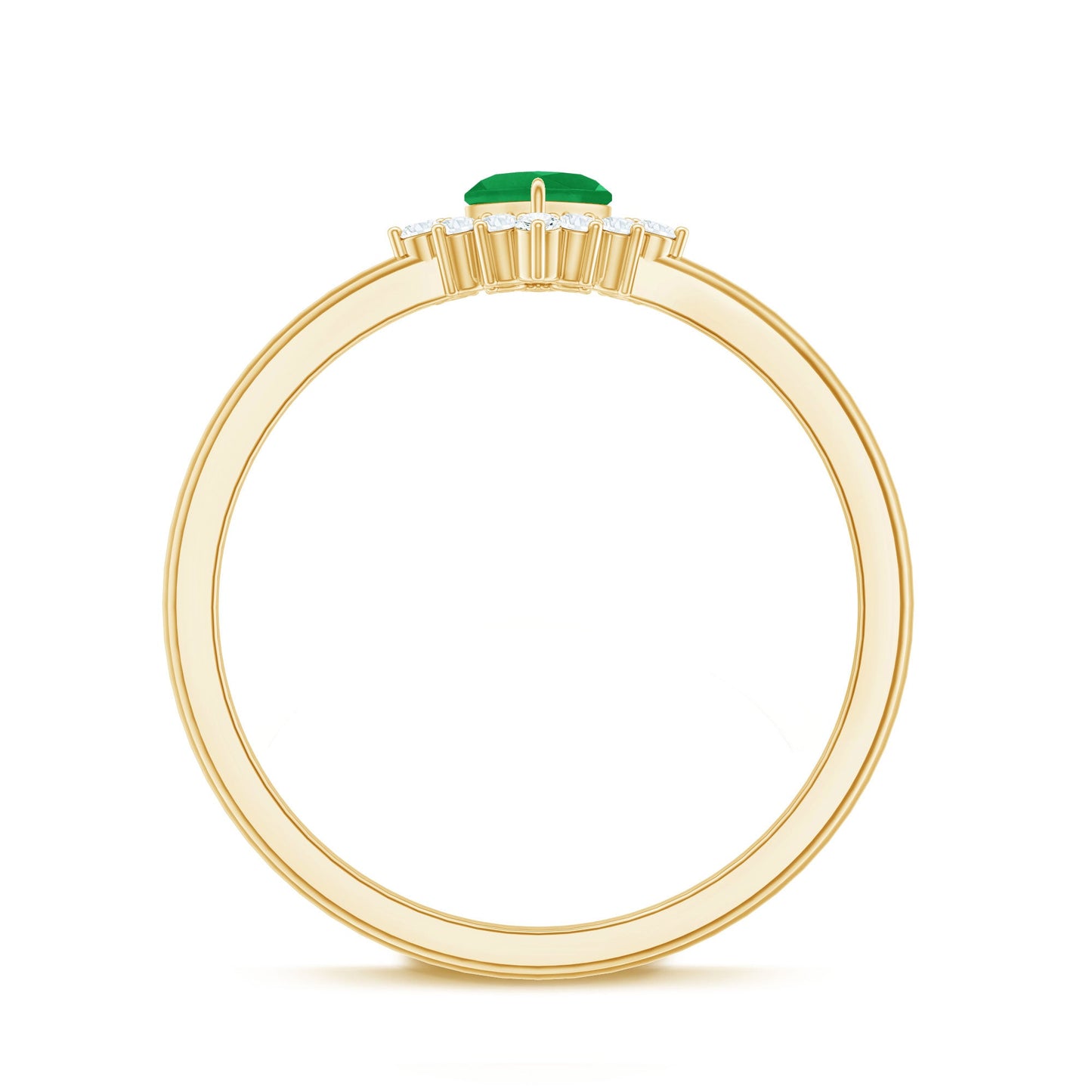 Heart Shape Emerald and Diamond Promise Ring