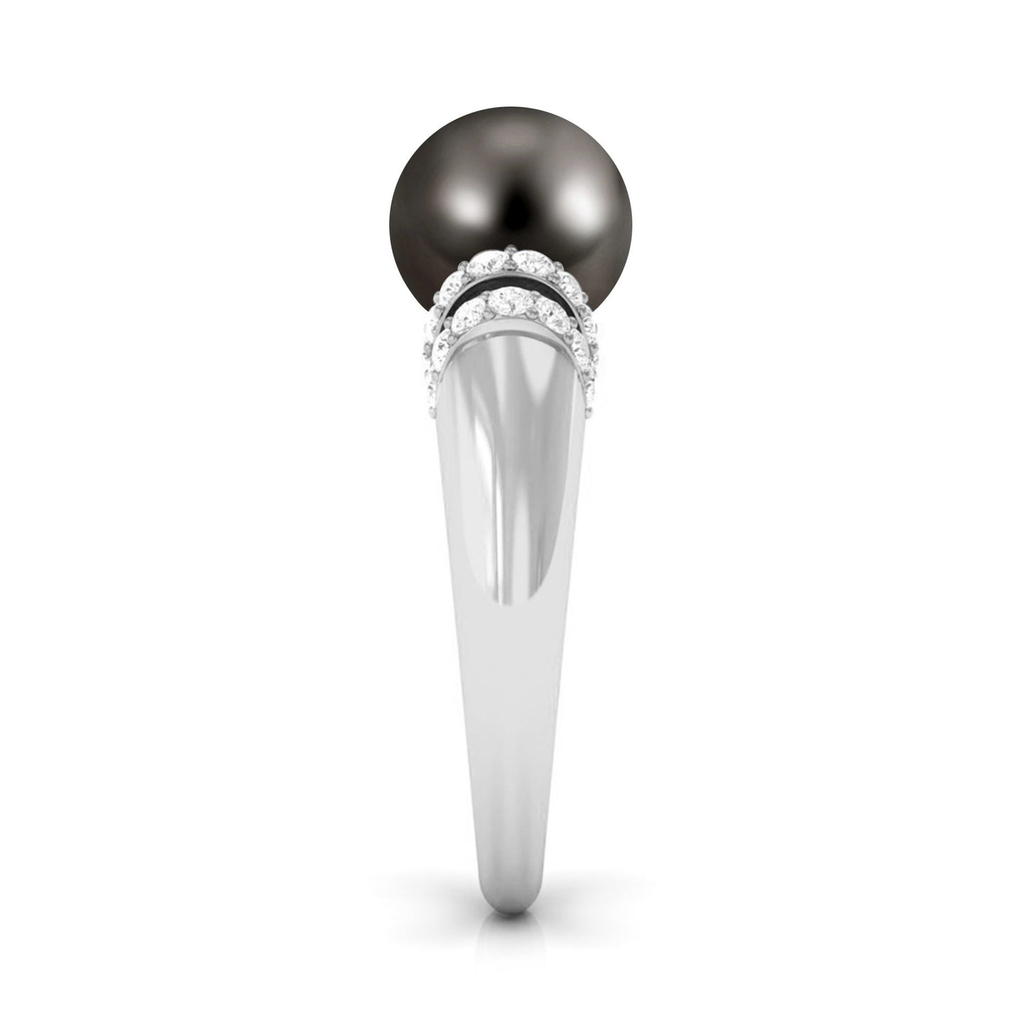 7.5 Carat Tahitian Pearl and Diamond Engagement Ring