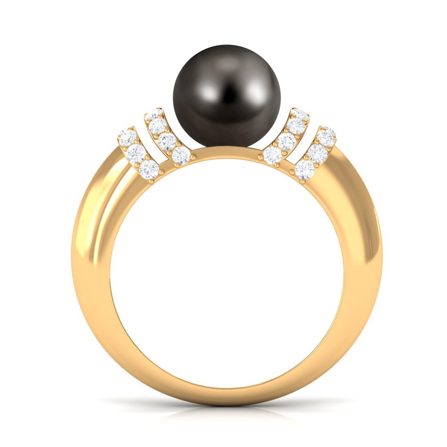 7.5 Carat Tahitian Pearl and Diamond Engagement Ring