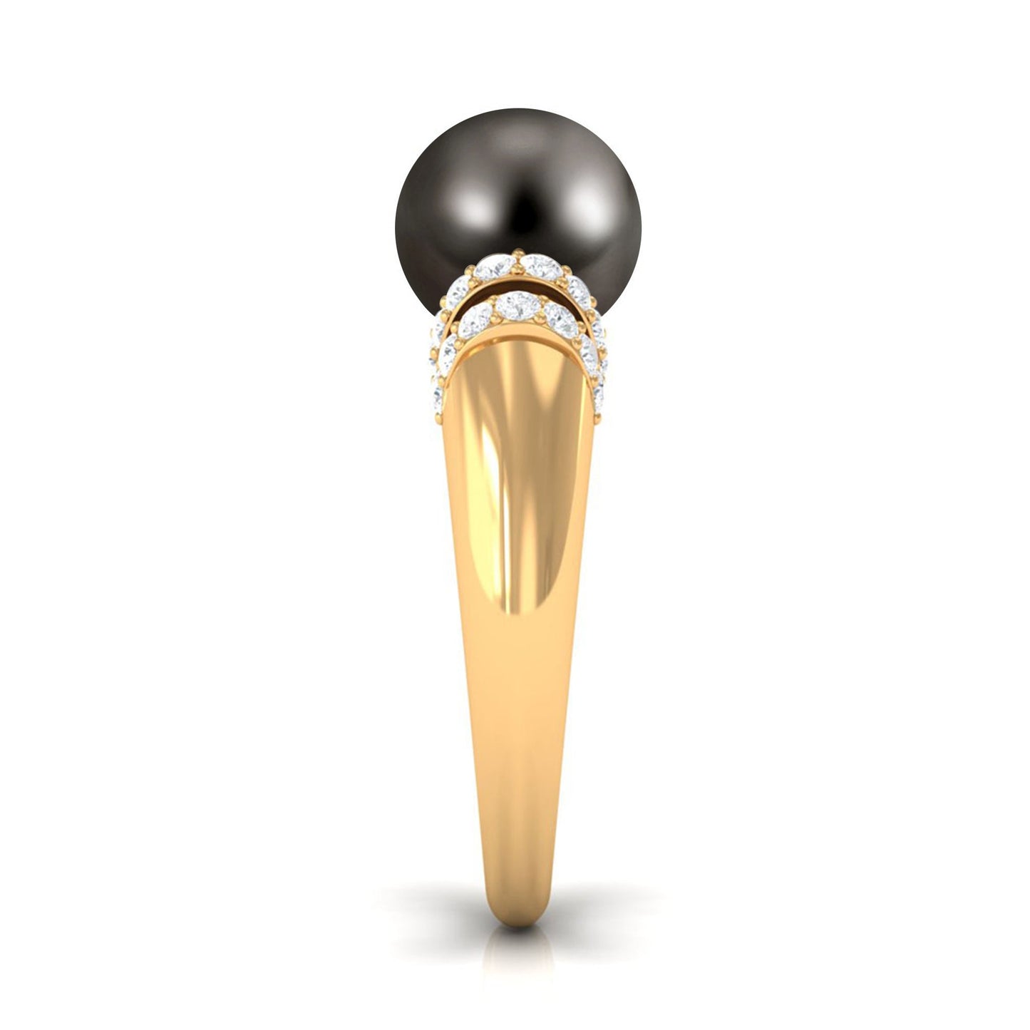 7.5 Carat Tahitian Pearl and Diamond Engagement Ring