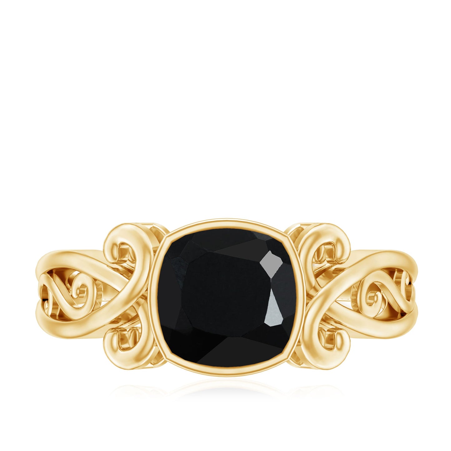 Vintage Style 2.8 Carat Lab Grown Black Diamond Cushion Cut Engagement Ring