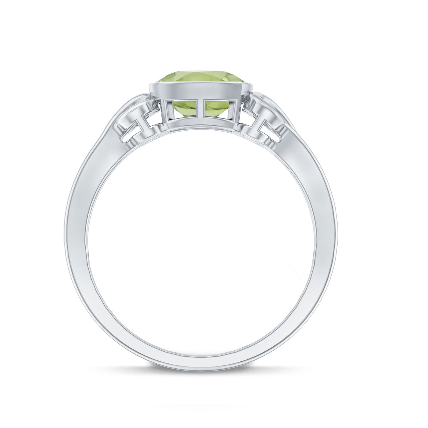 Vintage Style 2 Carat Peridot Cushion Cut Engagement Ring