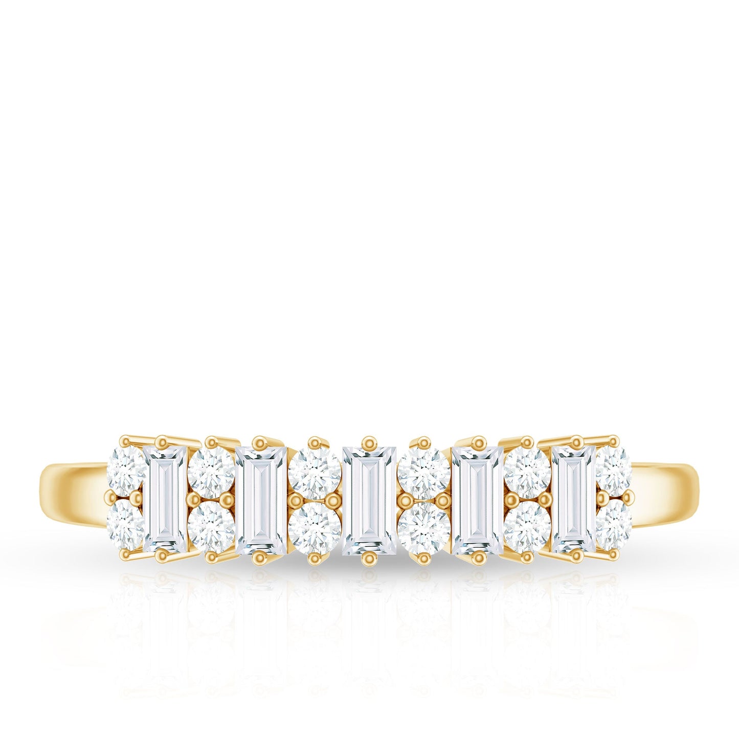 Anniversary Band Ring with Certified Moissanite Stones