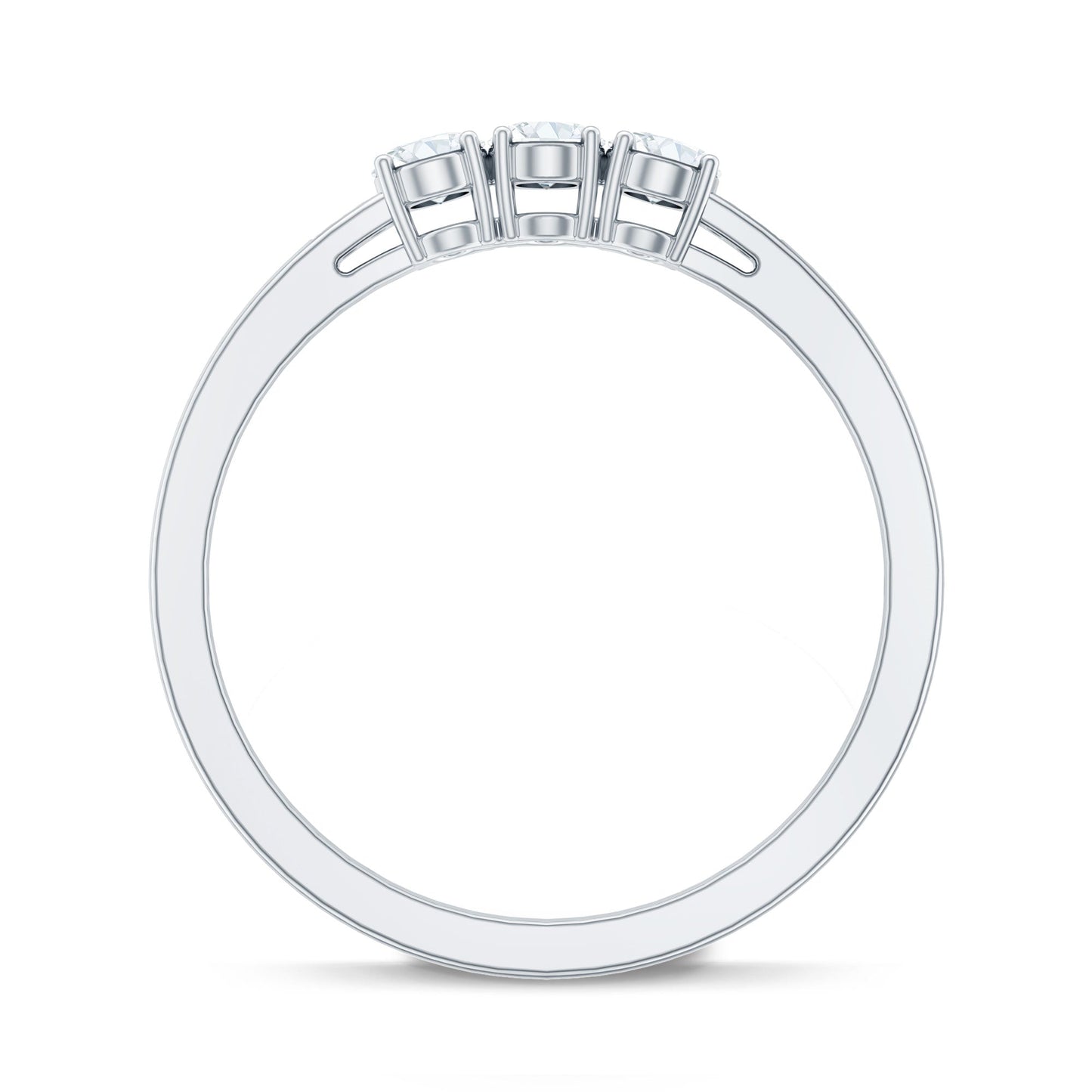 Oval Shaped Moissanite Three Stone Ring for Women