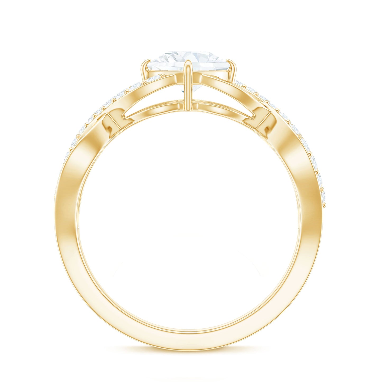 Cushion Cut Moissanite Infinity Band Engagement Ring