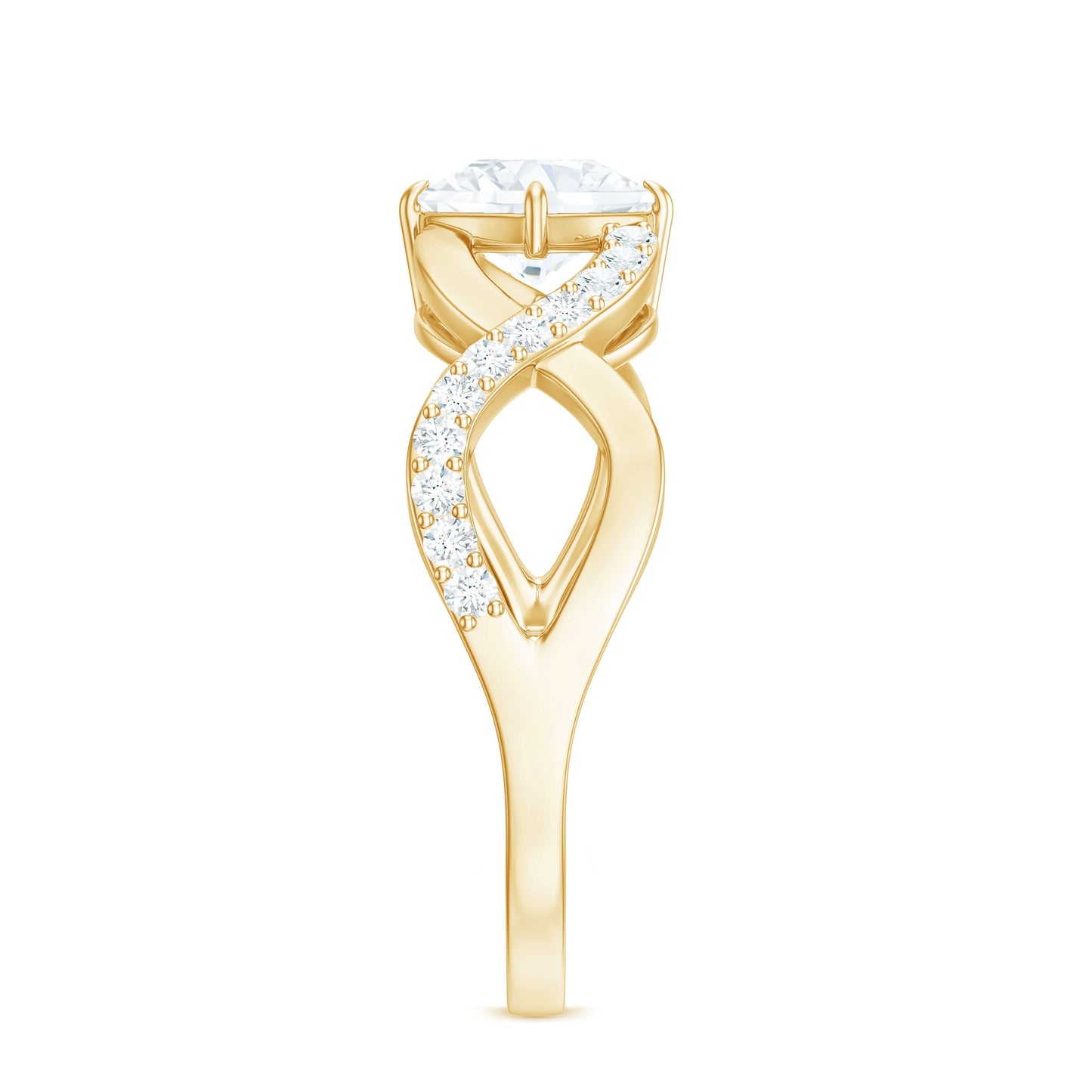 Cushion Cut Moissanite Infinity Band Engagement Ring