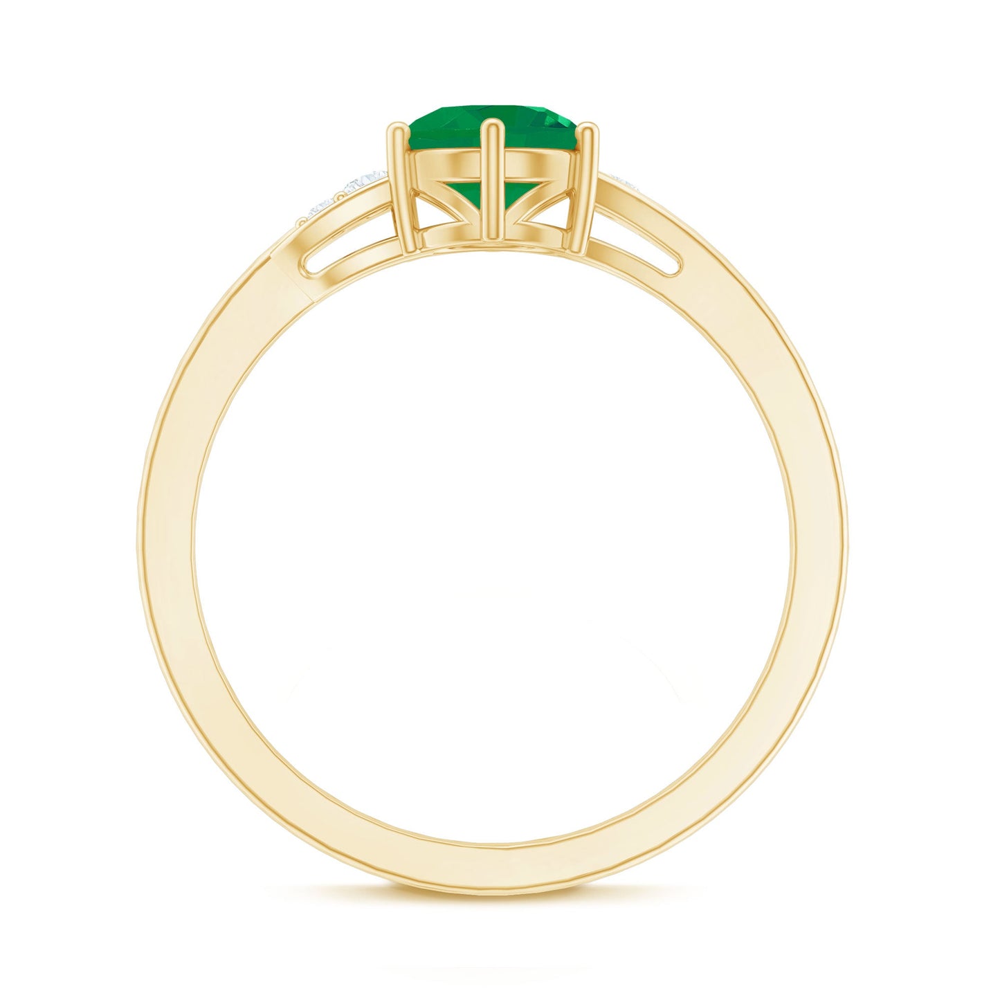 Certified Natural Emerald Promise Ring with Diamond