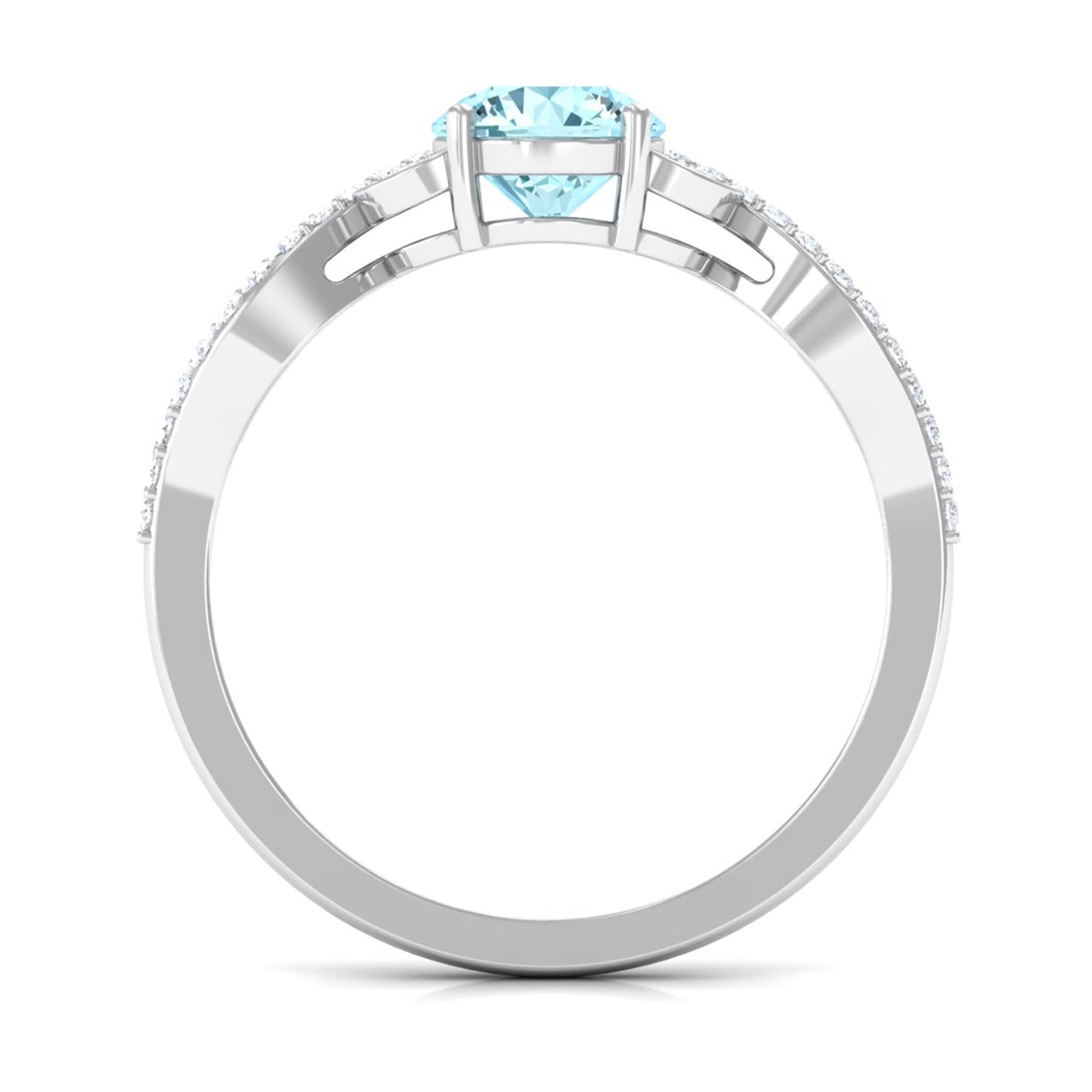 Nature Inspired Aquamarine Diamond Engagement Ring