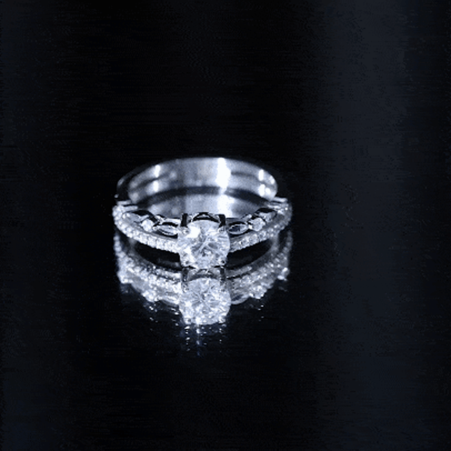Certified Round Shape Moissanite Designer Engagement Ring