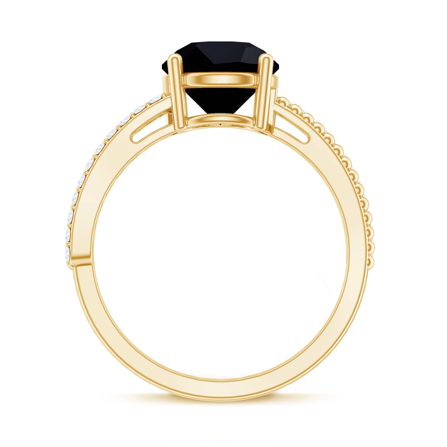 Certified 2 Carat Lab Grown Black and White Diamond Engagement Ring