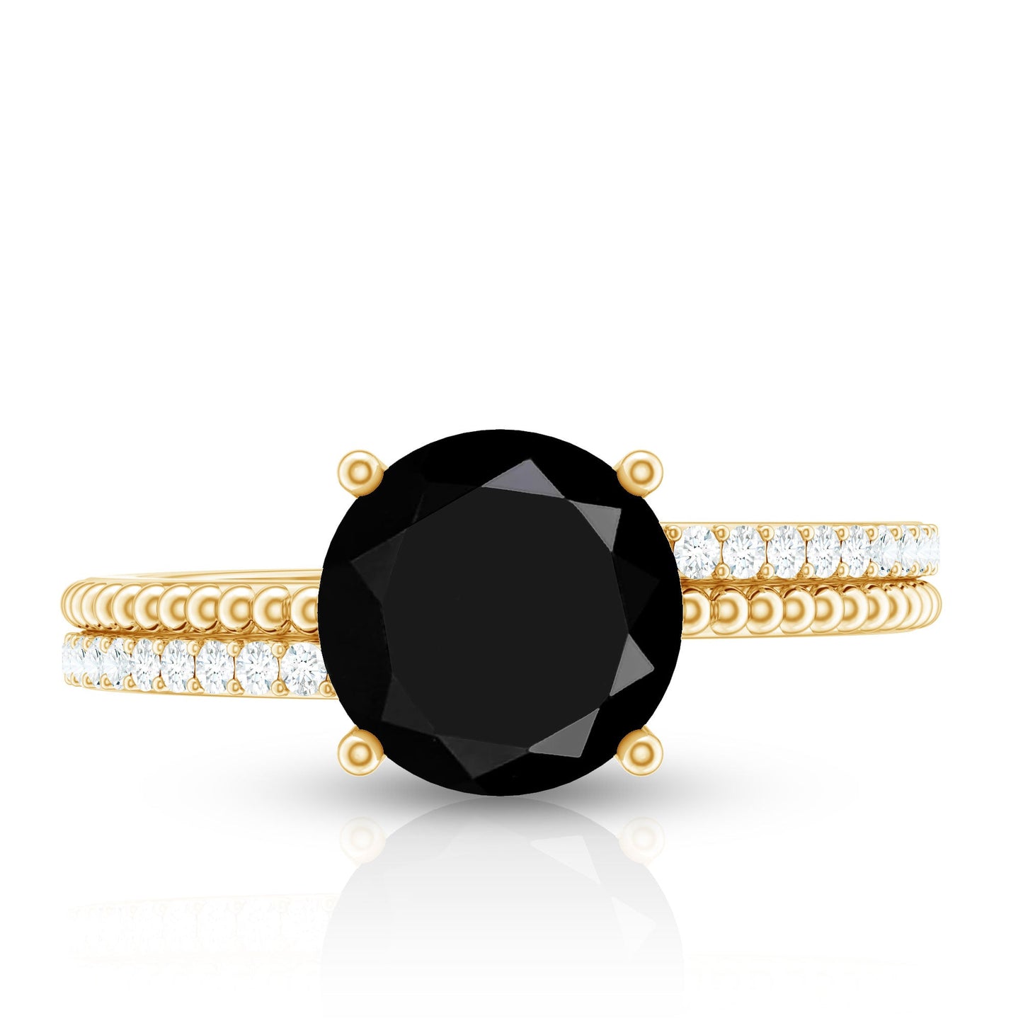 Certified 2 Carat Lab Grown Black and White Diamond Engagement Ring