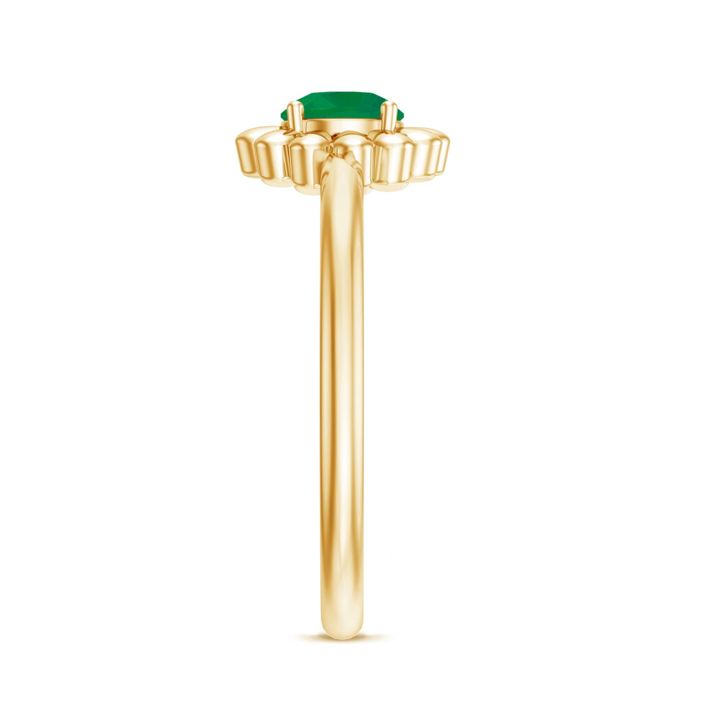 Certified Natural Emerald Flower Promise Ring with Certificate