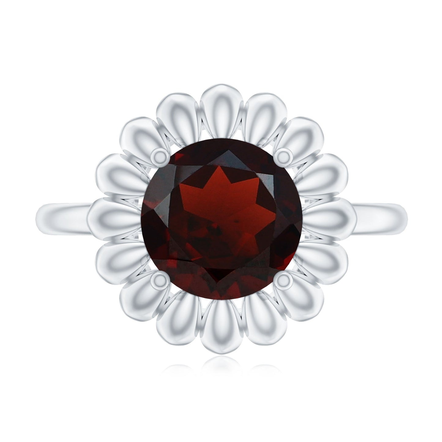 Nature Inspired Garnet Huge Engagement Ring With Certificate