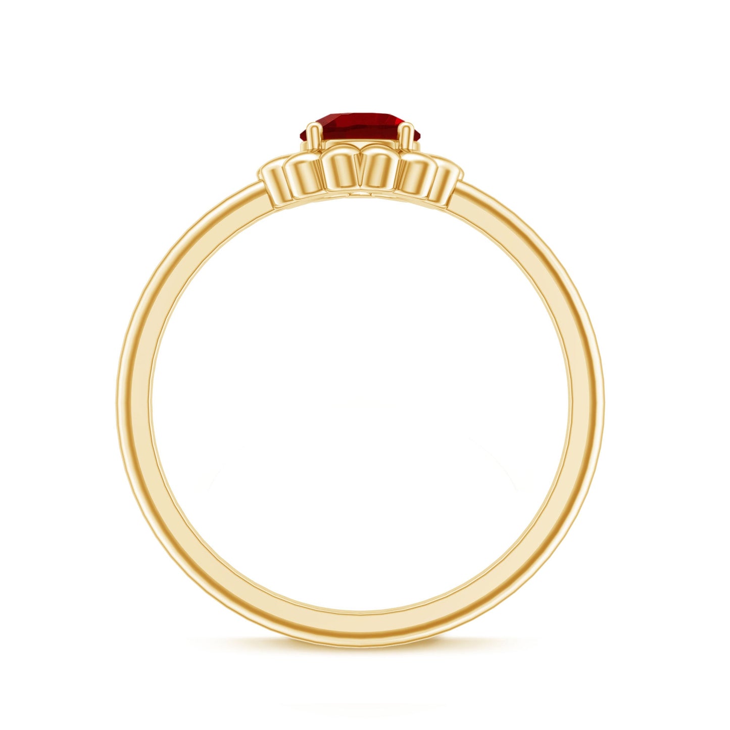 Solitaire Lab Grown Ruby Flower Promise Ring for Her