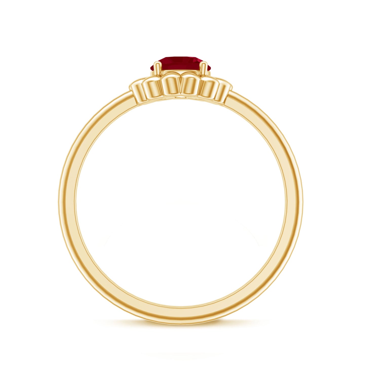 Round Cut Genuine Ruby Flower Promise Ring