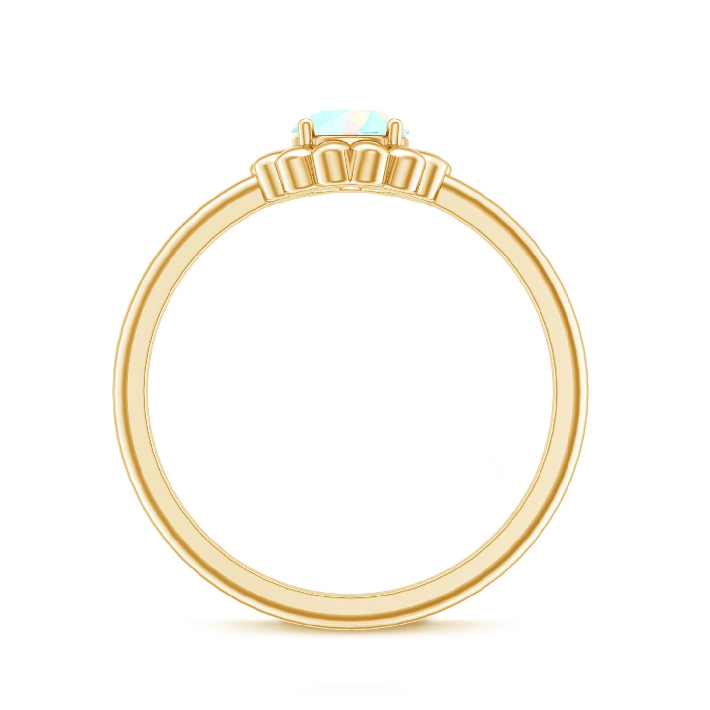 Natural Solitaire Ethiopian Opal Flower Promise Ring