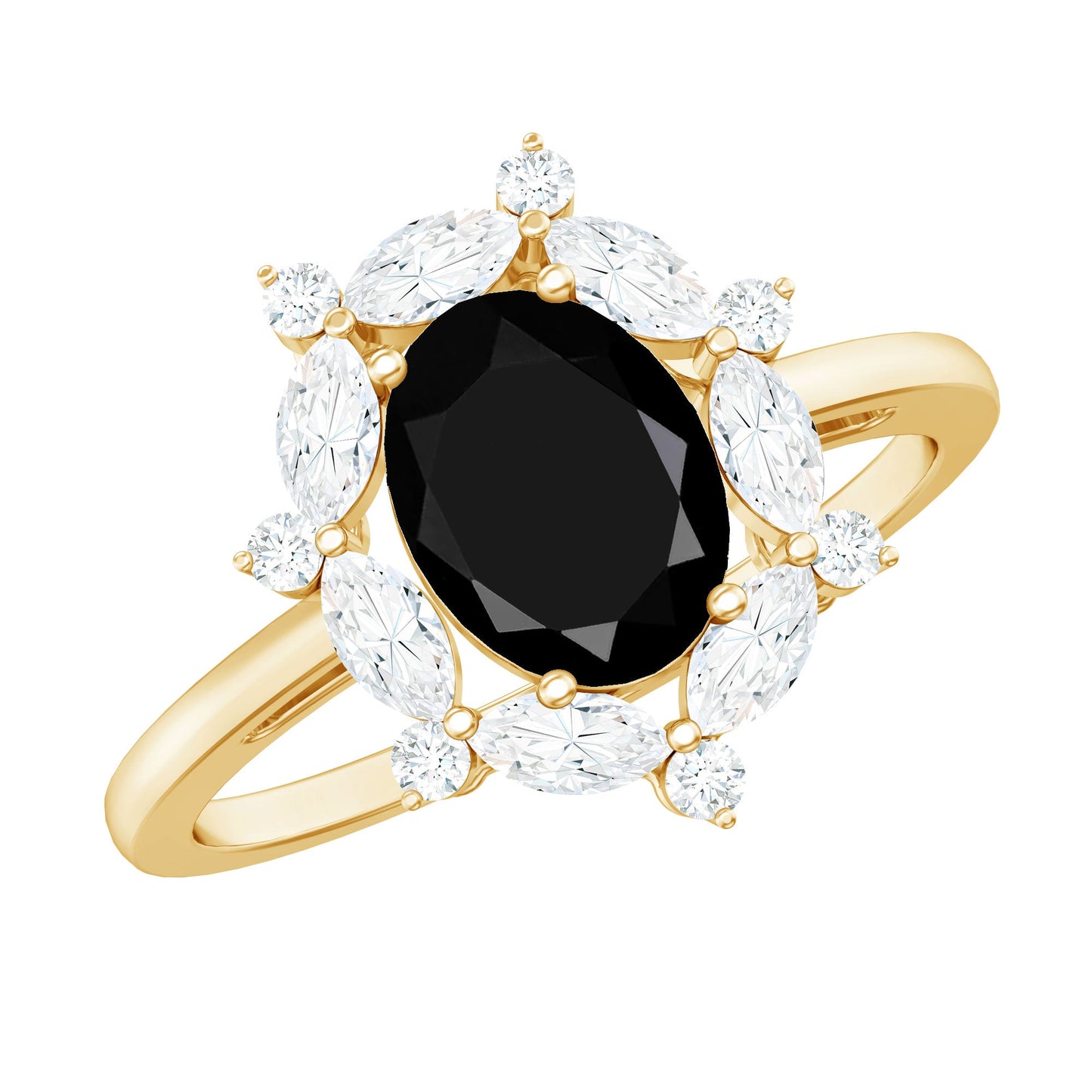 Certified 1.9 Carat Lab Grown Black Diamond Oval Engagement Ring with White Diamond Halo