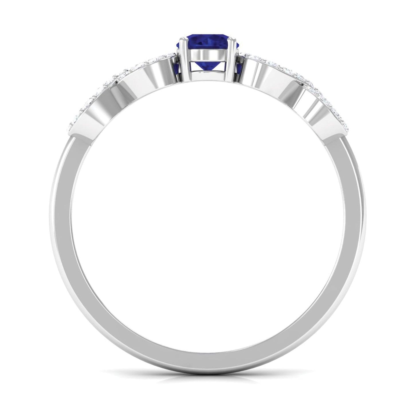 Minimalist Blue Sapphire and Diamond Infinity Promise Ring