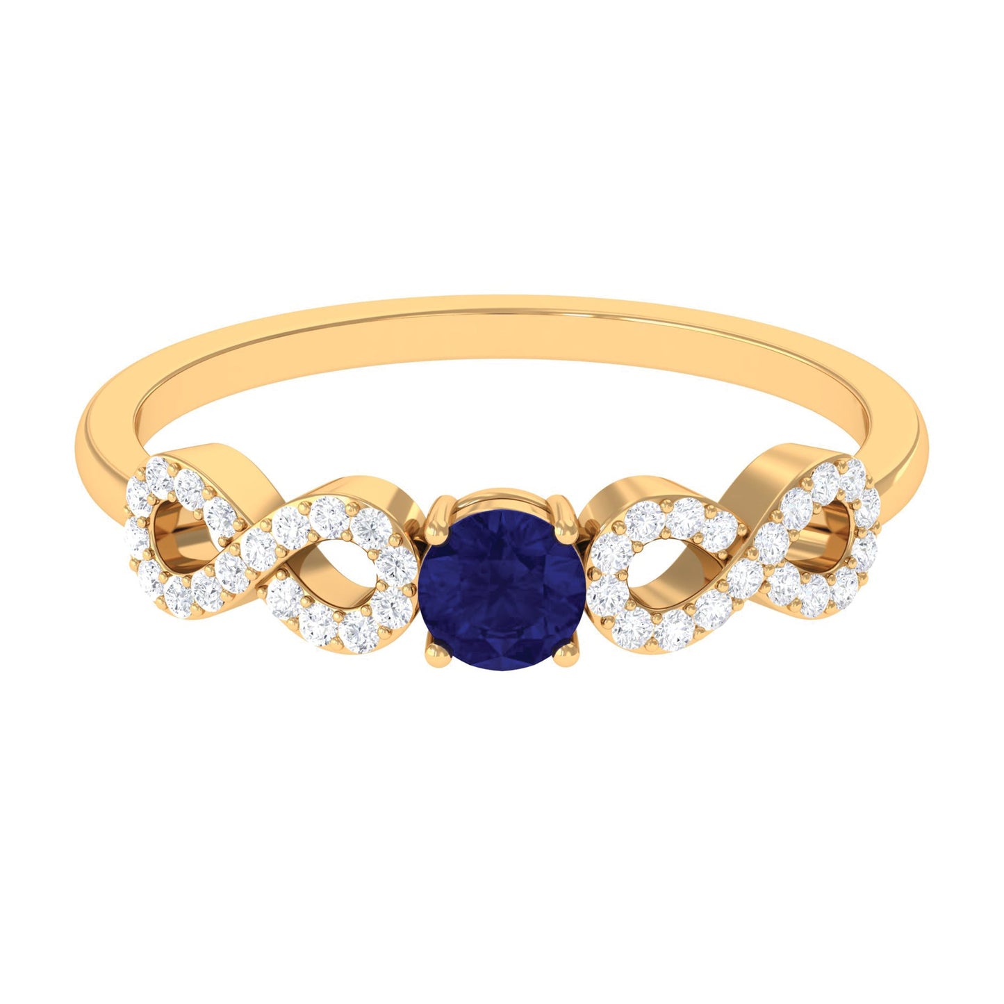 Minimalist Blue Sapphire and Diamond Infinity Promise Ring