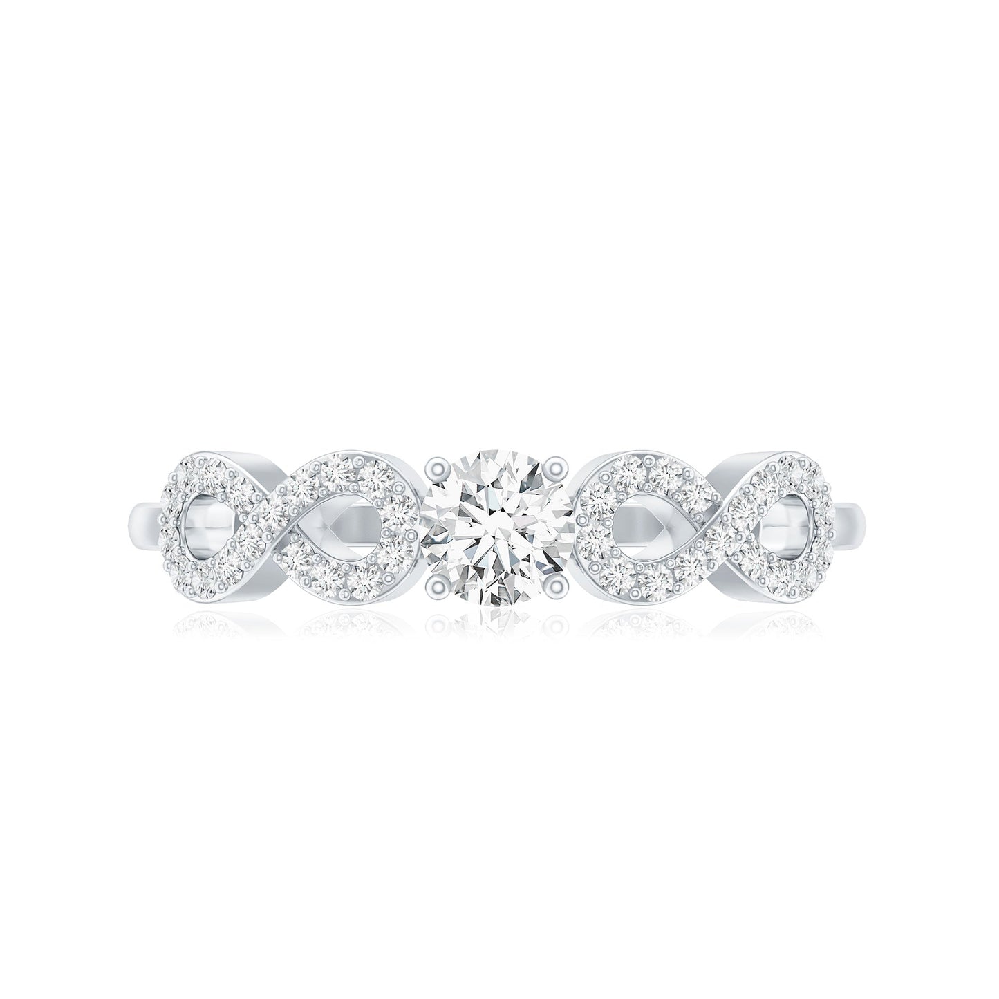 Round Moissanite Infinity Promise Ring with Certificate