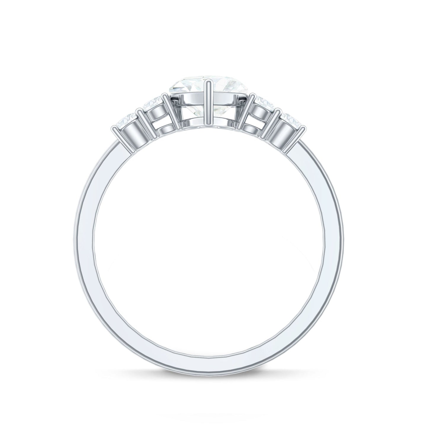 Certified Brilliant Cut Moissanite Heart Promise Ring for Her