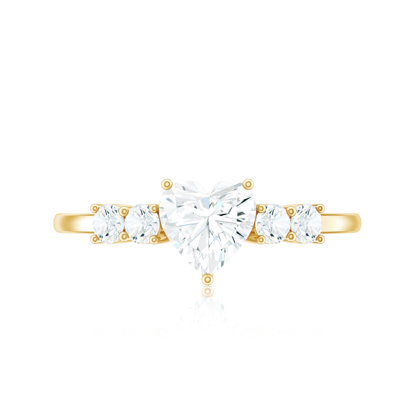 Certified Brilliant Cut Moissanite Heart Promise Ring for Her