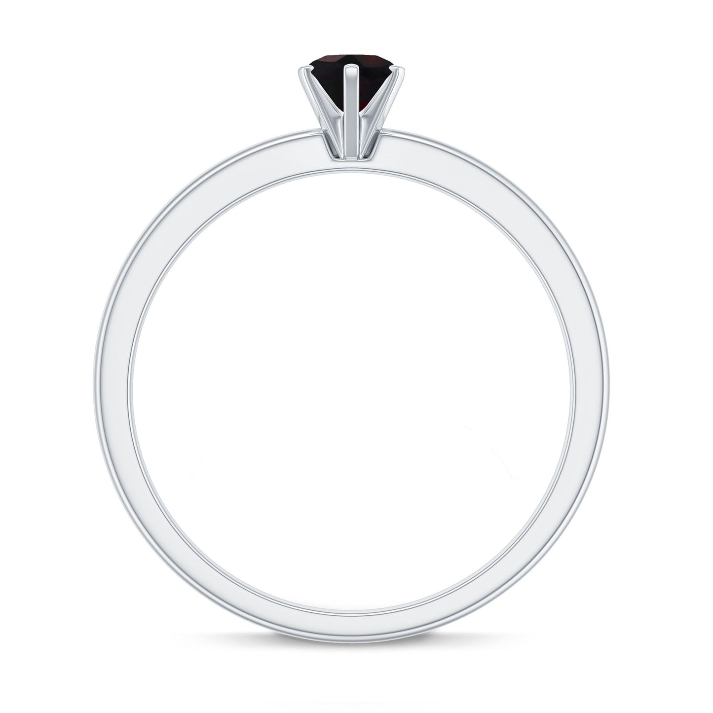 0.45 Carat Round Black Opal Solitaire Promise Ring