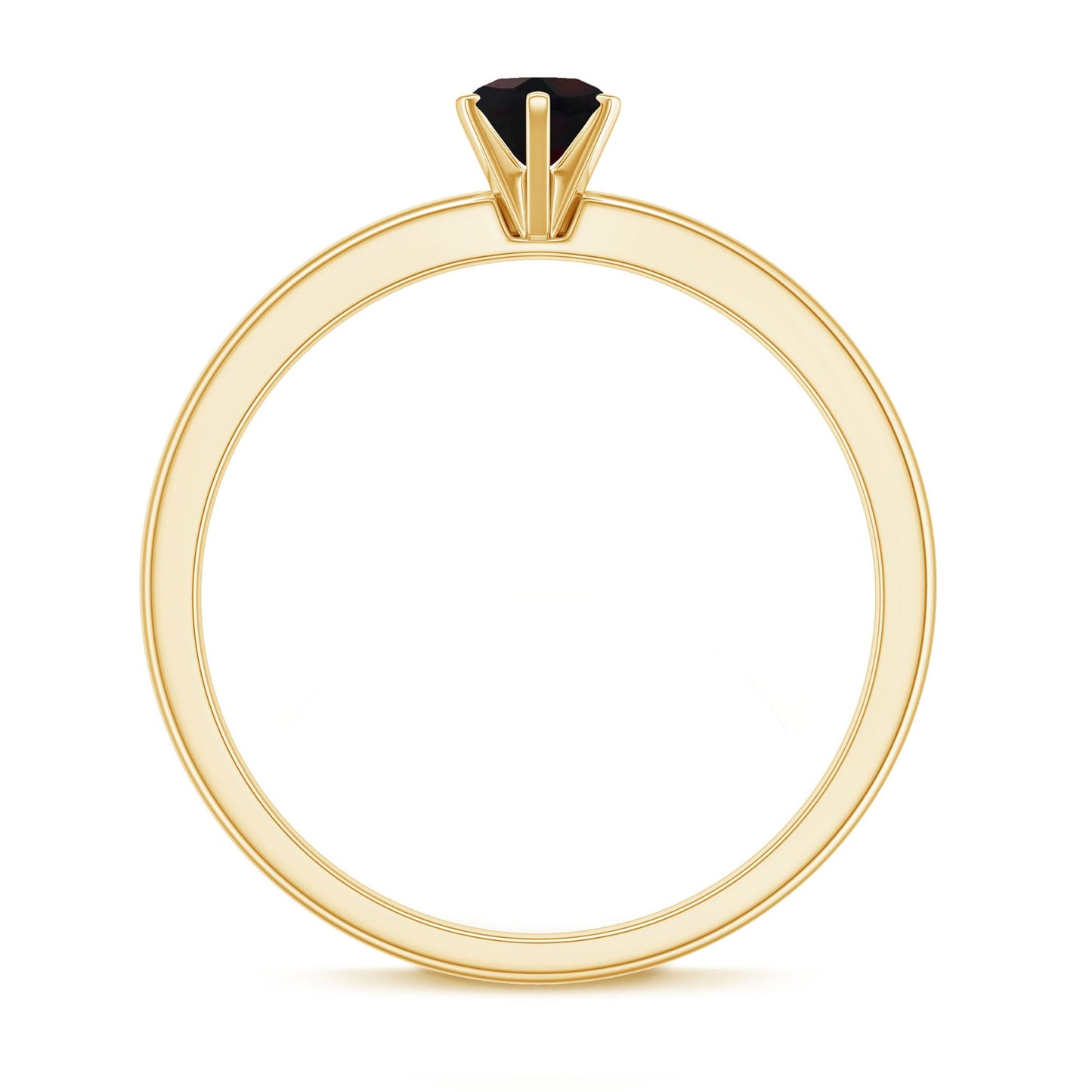 0.45 Carat Round Black Opal Solitaire Promise Ring