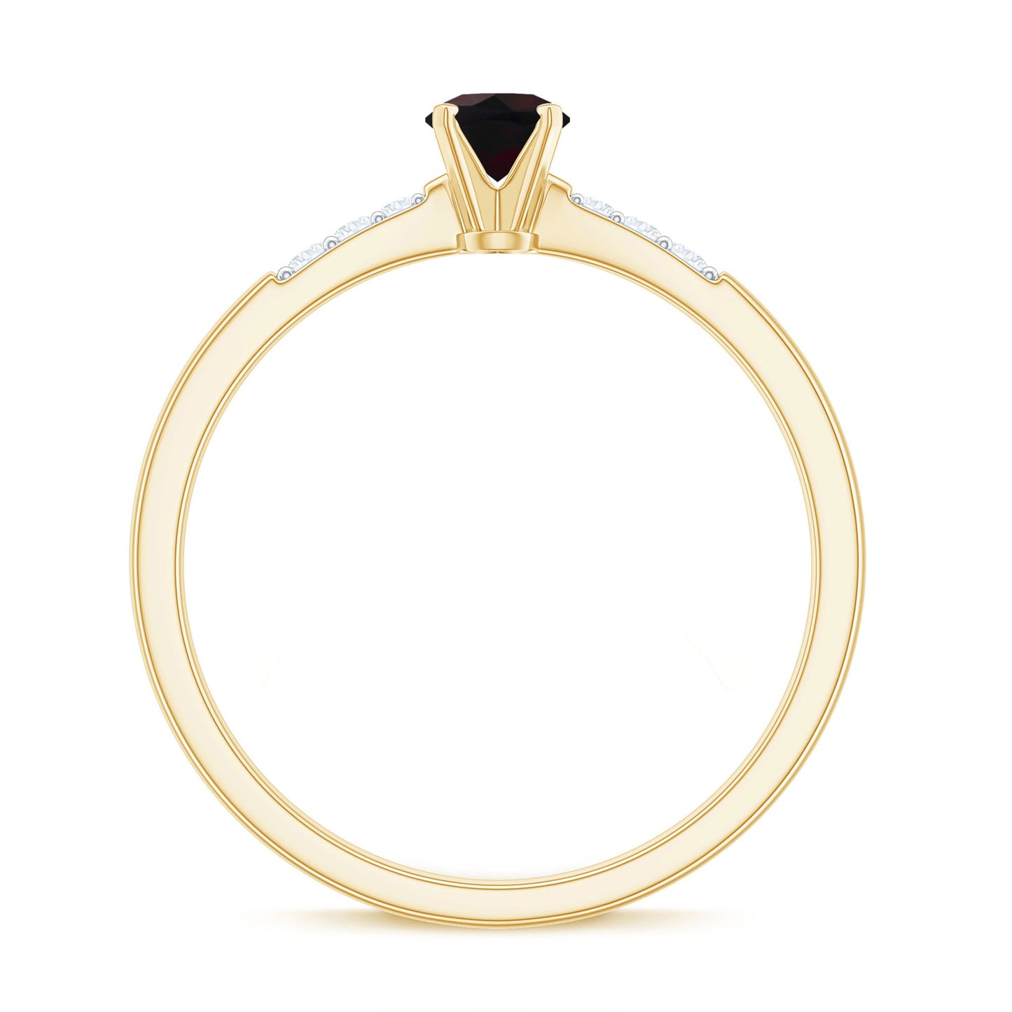 Black Opal Promise Ring with Diamond Side Stones
