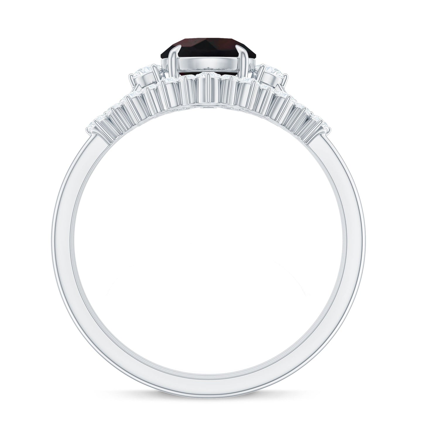 Black Opal Designer Trio Wedding Ring Set with Diamond