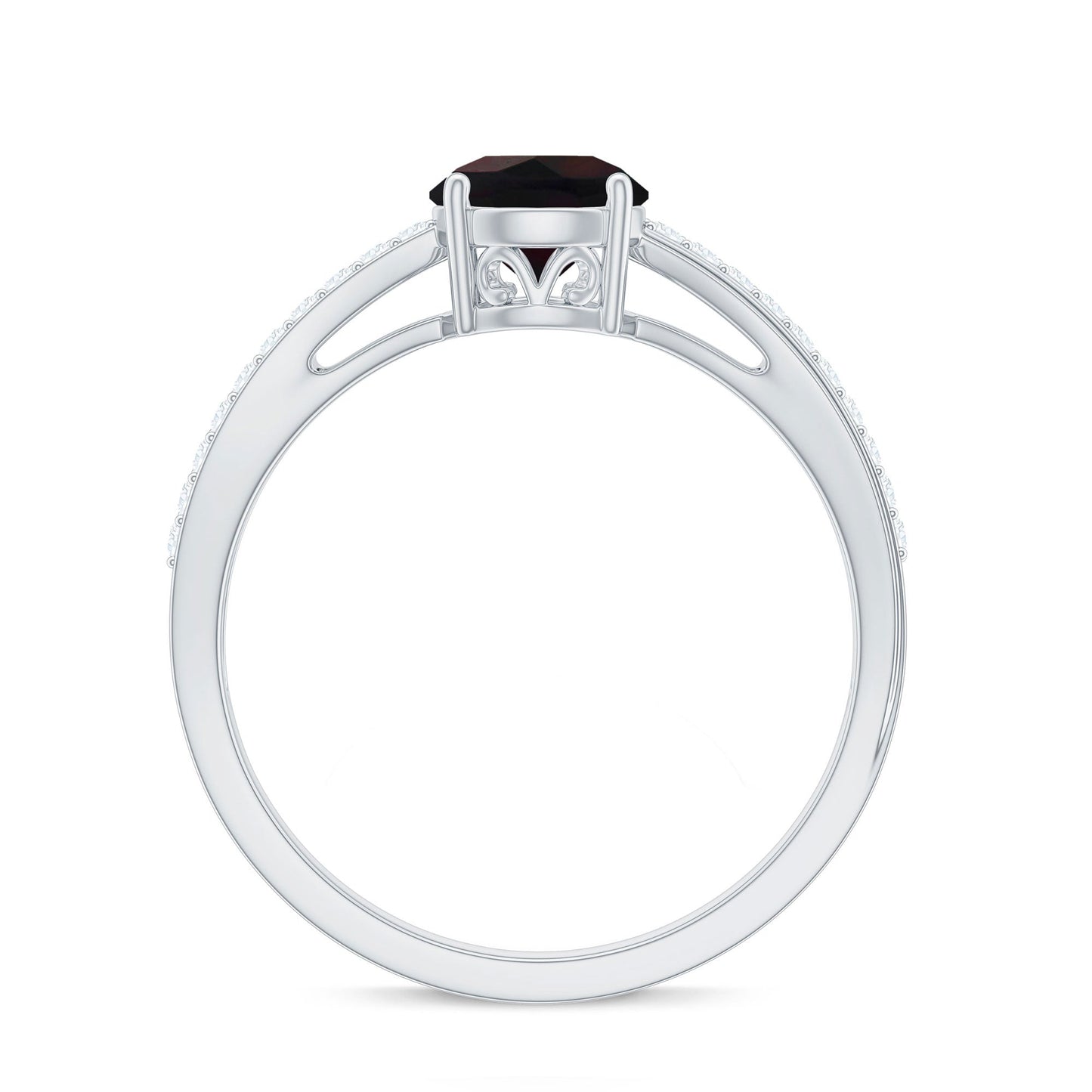 Classic Black Opal and Diamond Solitaire Engagement Ring