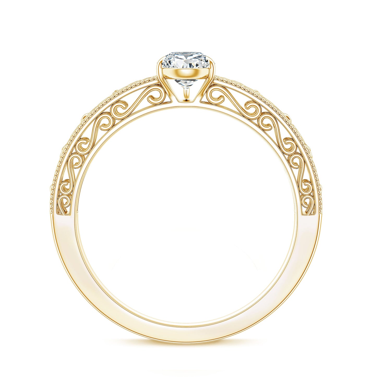 Pear Shape Lab Grown Diamond Vintage Inspired Solitaire Ring