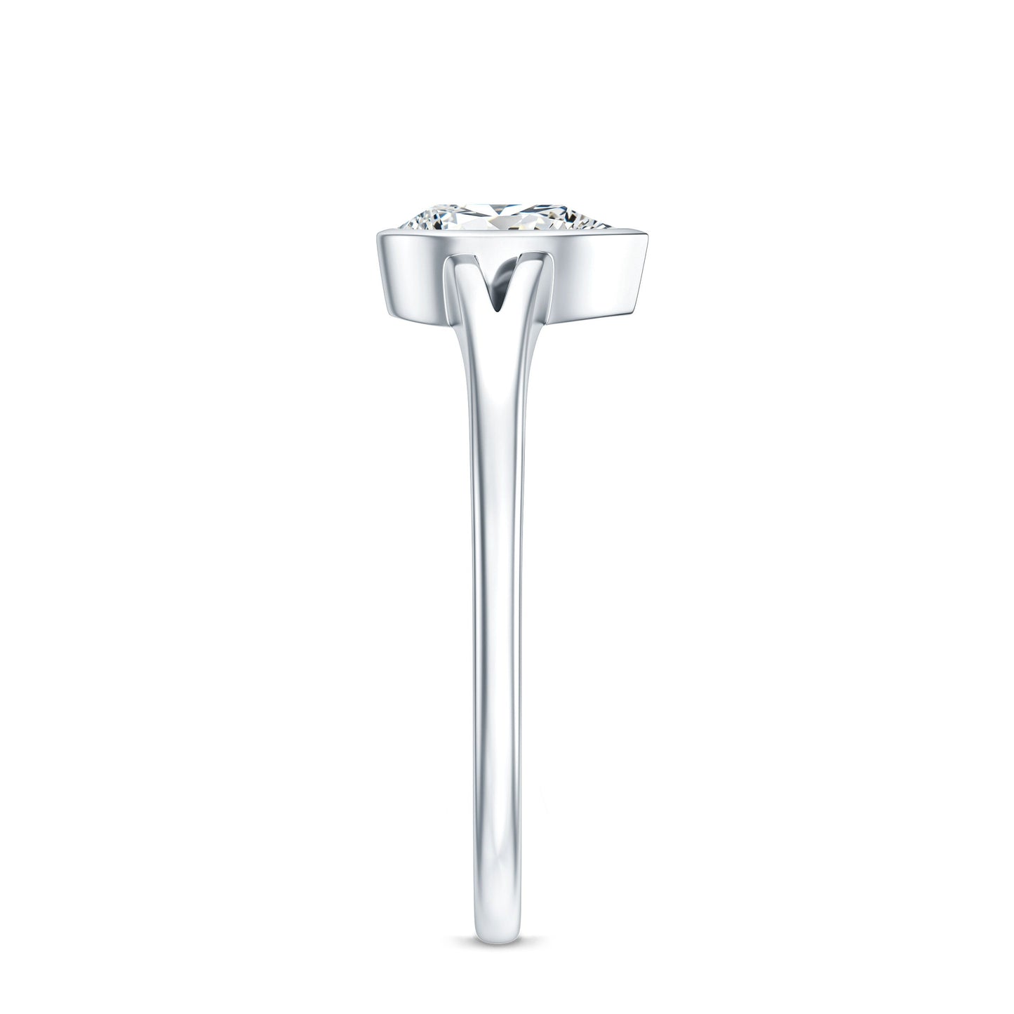 Pear Cut Lab Grown Diamond Solitaire Ring in Split Shank