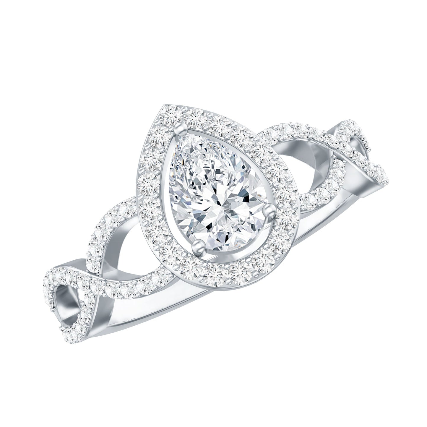 Pear Shape Lab Grown Diamond Teardrop Engagement Ring
