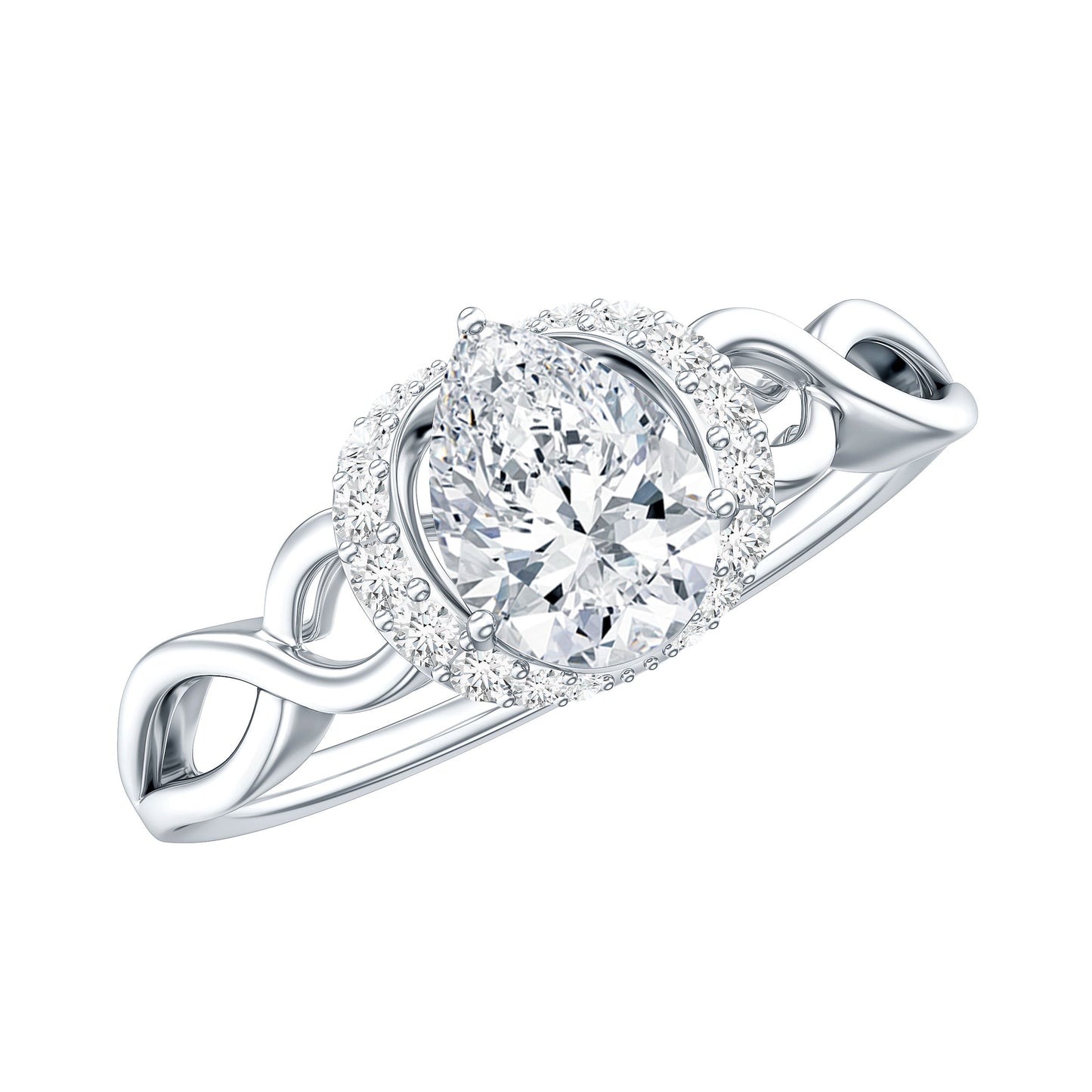Lab Grown Diamond Collar Engagement Ring in Infinity Shank