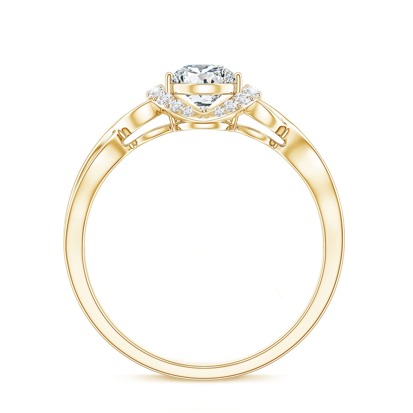 Lab Grown Diamond Collar Engagement Ring in Infinity Shank