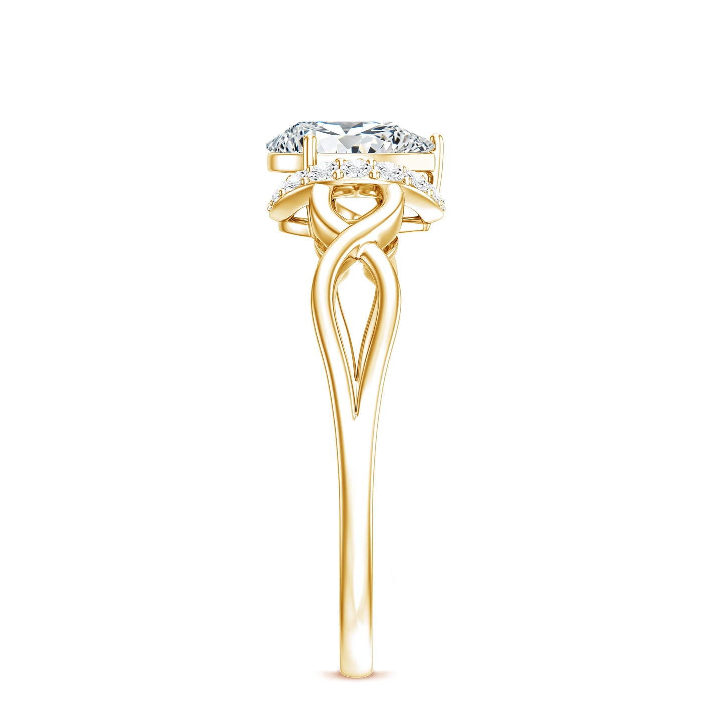 Lab Grown Diamond Collar Engagement Ring in Infinity Shank