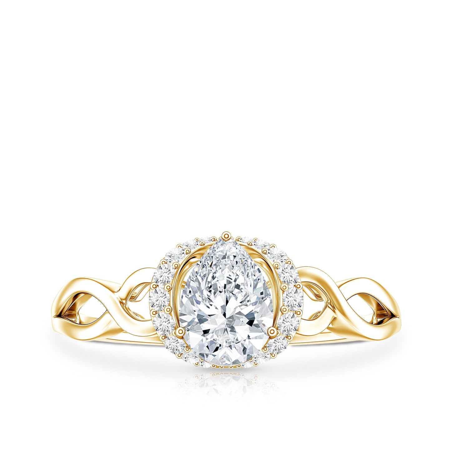 Lab Grown Diamond Collar Engagement Ring in Infinity Shank