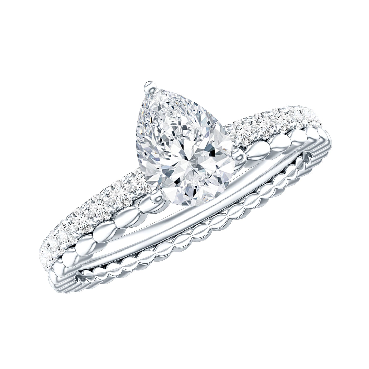 Pear Shape Lab Grown Diamond Solitaire Engagement Ring