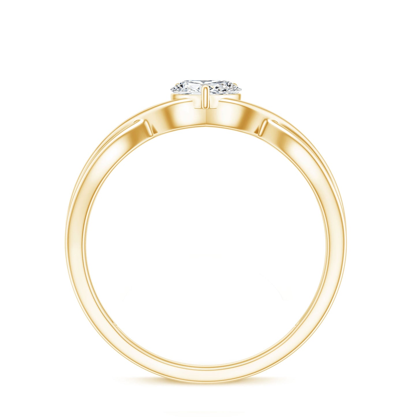 Lab Grown Diamond Heart Promise Ring in Crossover Shank