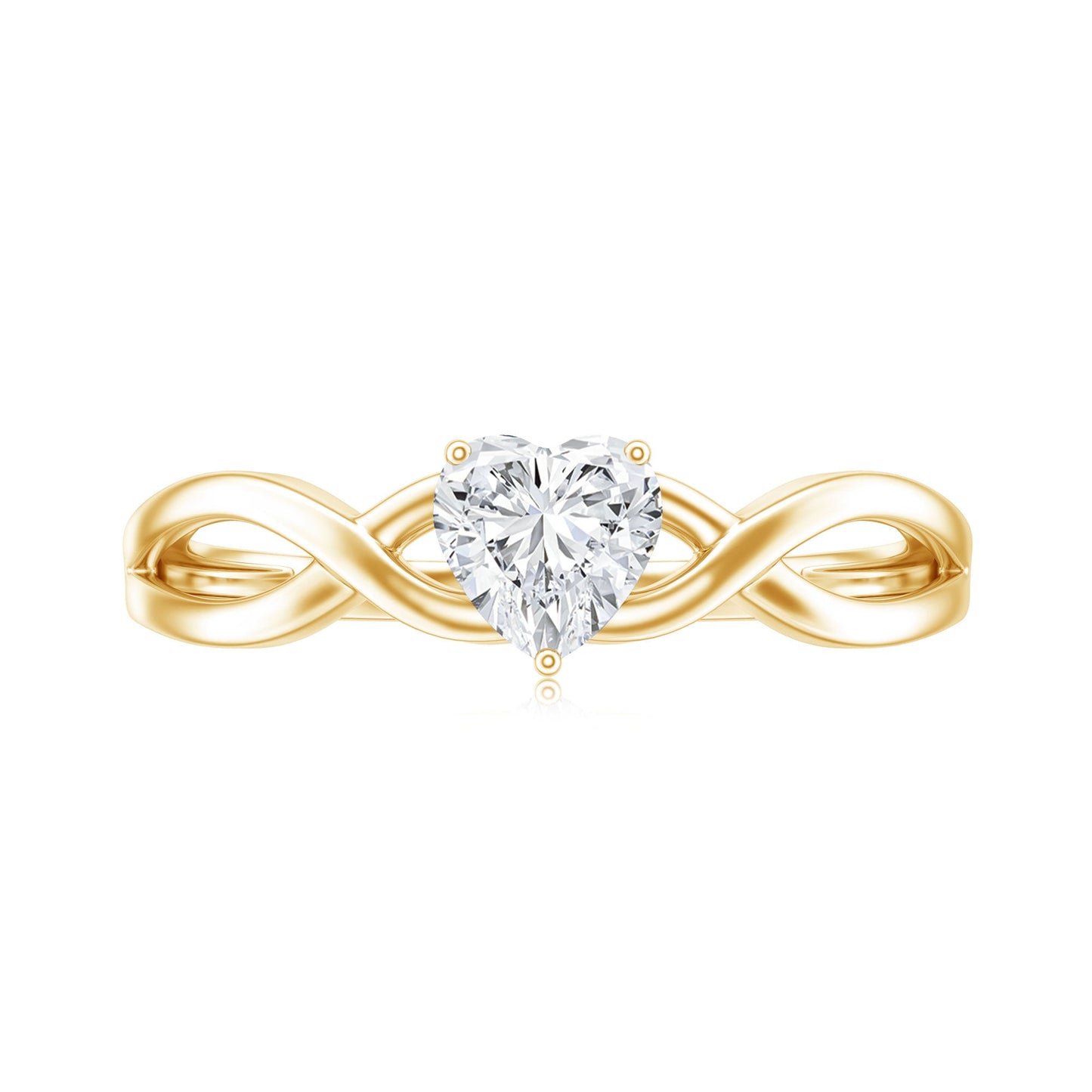 Lab Grown Diamond Heart Promise Ring in Crossover Shank