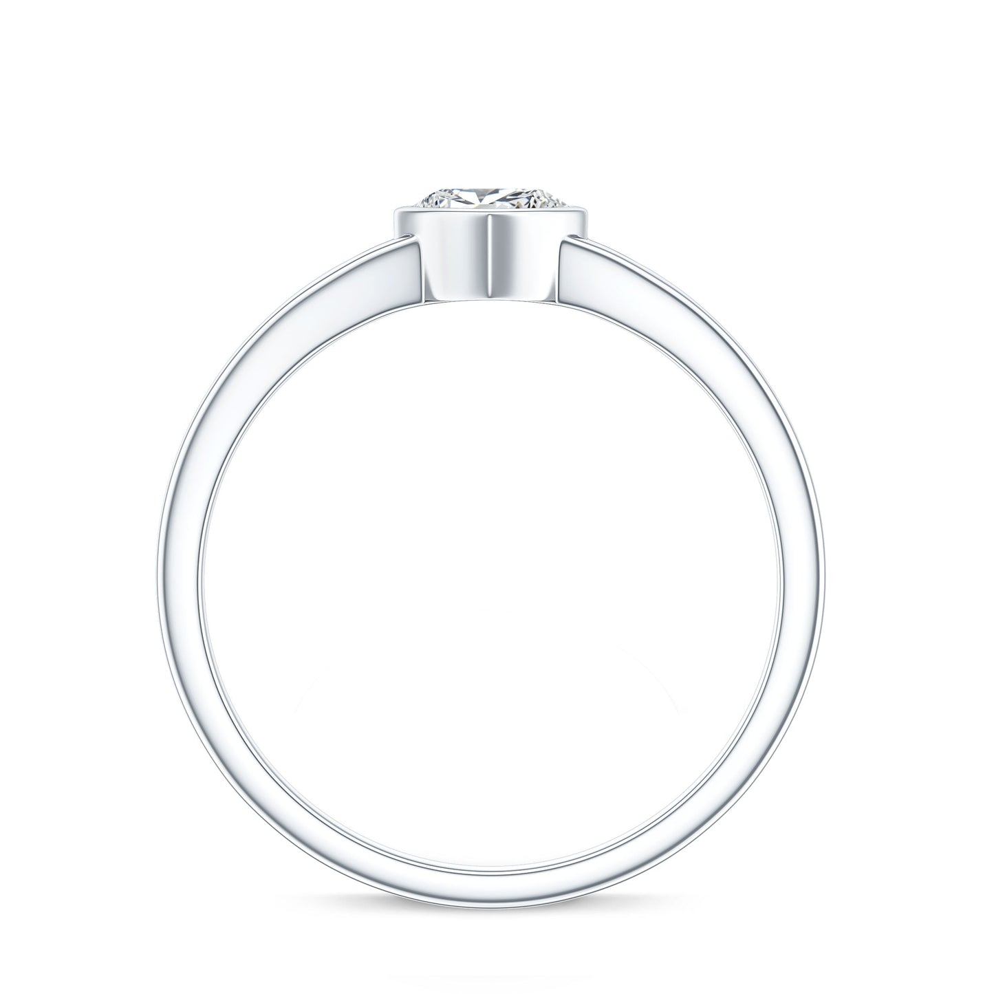 Heart Shape Lab Grown Diamond Solitaire Ring in Split Shank