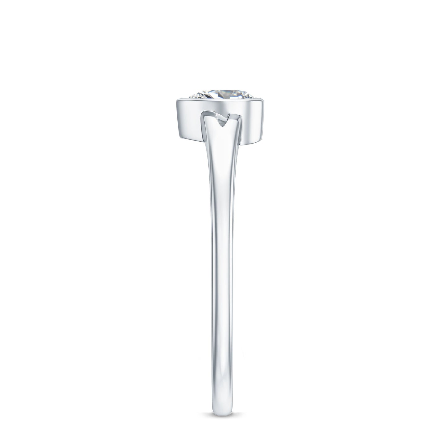 Heart Shape Lab Grown Diamond Solitaire Ring in Split Shank