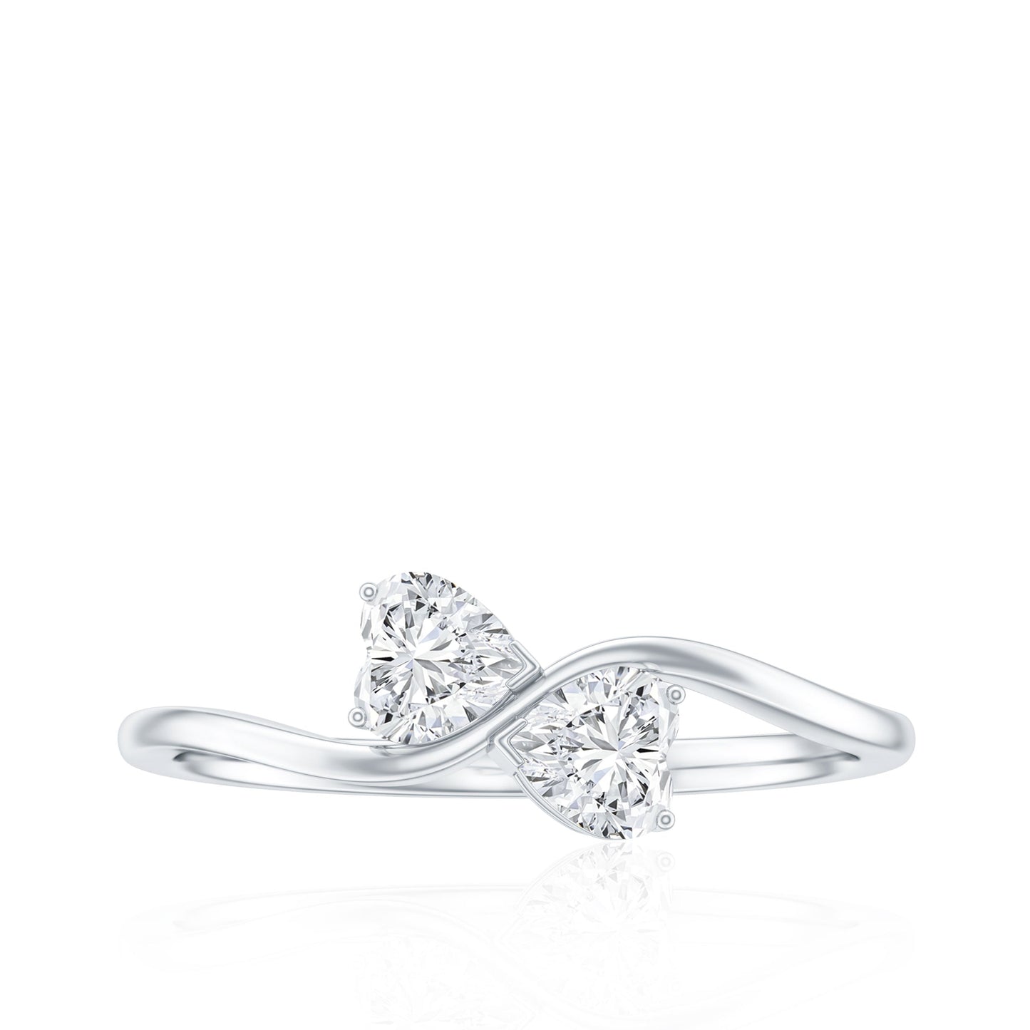 Heart Shape Lab Grown Diamond Toi Et Moi Promise Ring