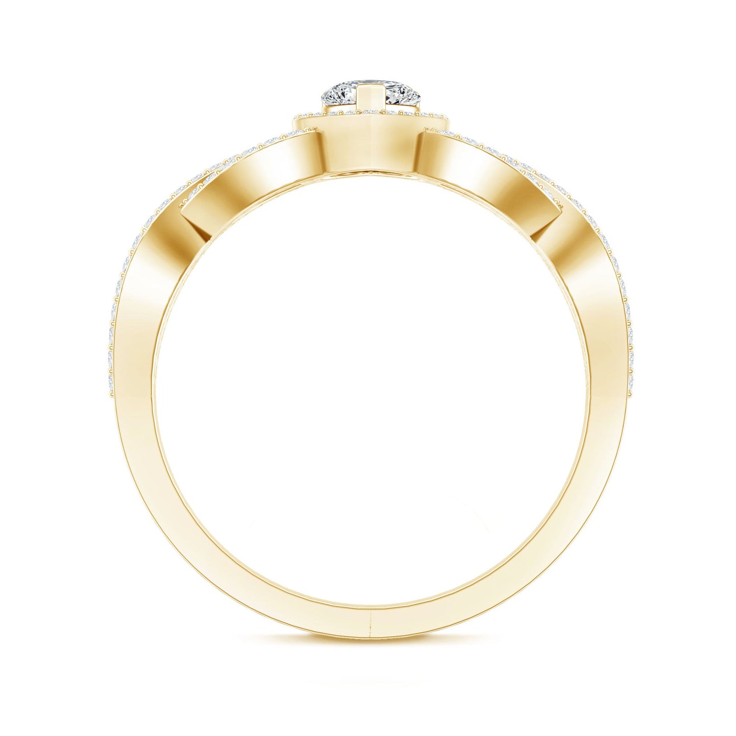 Heart Shape Lab Grown Diamond Criss Cross Engagement Ring