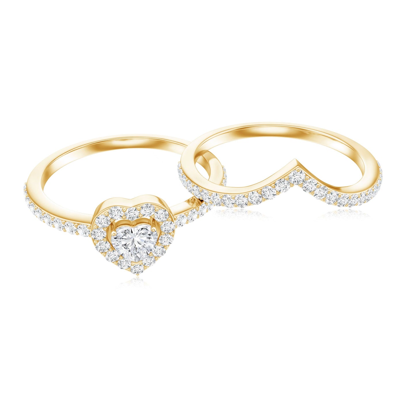 Heart Shape Lab Grown Diamond Bridal Ring Set