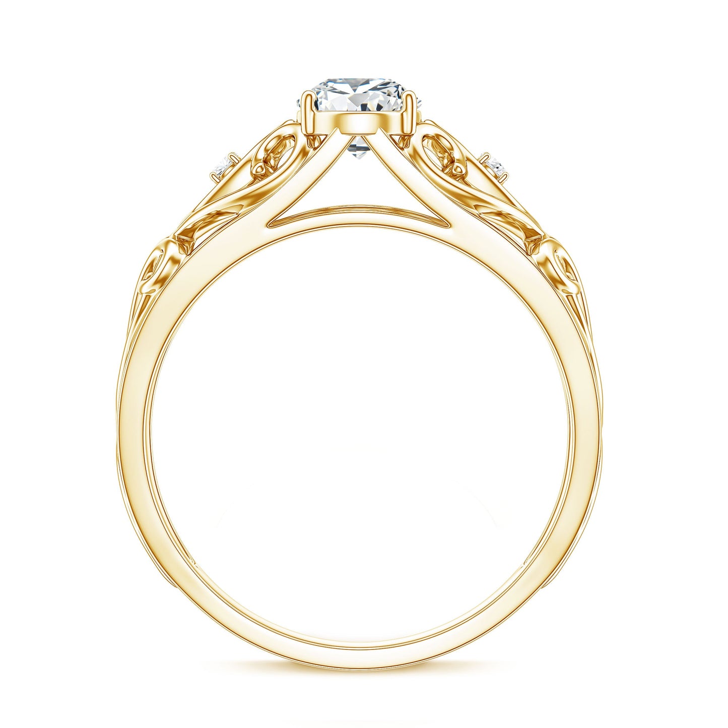 Pear Shaped Lab Created Diamond Solitaire Filigree Ring